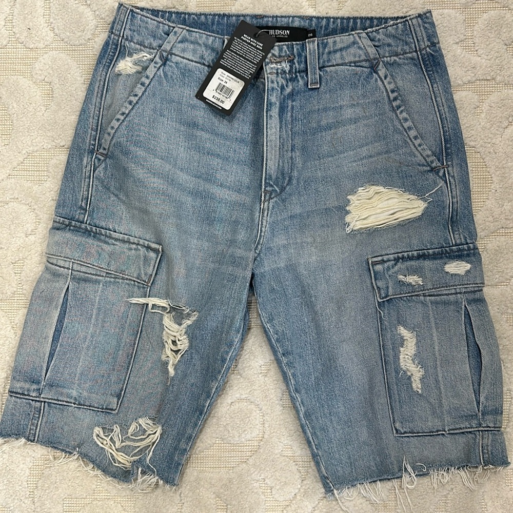 HUDSON*Denim* CARGO* Distressed* Shorts* Never Worn*